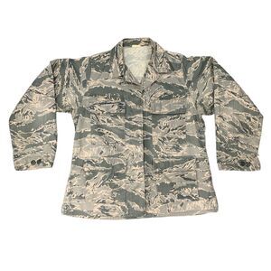 US Air Force Combat Uniform Womens L Large Camo Green Button Up DSCP Jacket